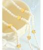 Korean Sweet Peach Heart & Pearl Titanium Necklace