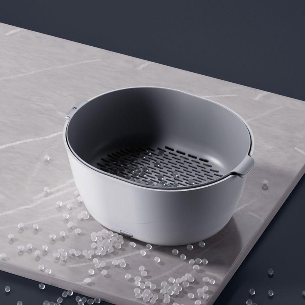 Double Layer Fruit Washing Machine Large Capacity Vegetable Draining Basket Kitchen Countertop