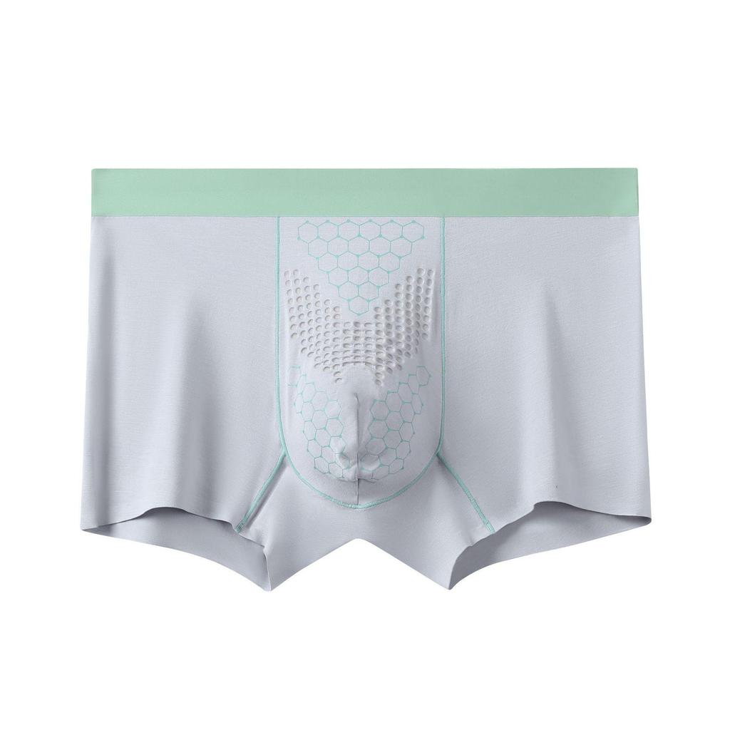 Men's 50S Lenzing Modal Tourmaline Massage Boxer Briefs with Antibacterial Oyster Essence