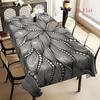 2D Flach 1 Stück - Schwarz-Weiße Punkte und Linien, Dynamisches Wirbel-Druckmuster Polyester Tischdecke, Geeignet für Zuhause, Küche, Esszimmer, Partys, Feiertage