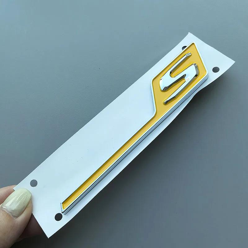 Long Underline S R C Badge ABS Car Emblem for Mercedes Benz AMG C63S E63S GTS GT63S GLC63S A45S CLA45S GLE63S Trunk Logo Sticker XG1
