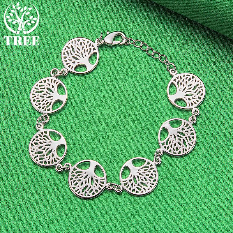 Classic 925 Sterling Silver Tree Of Life Bracelet Fashion Charm Jewelry Women Party High Quality Wedding Engagement Accessories