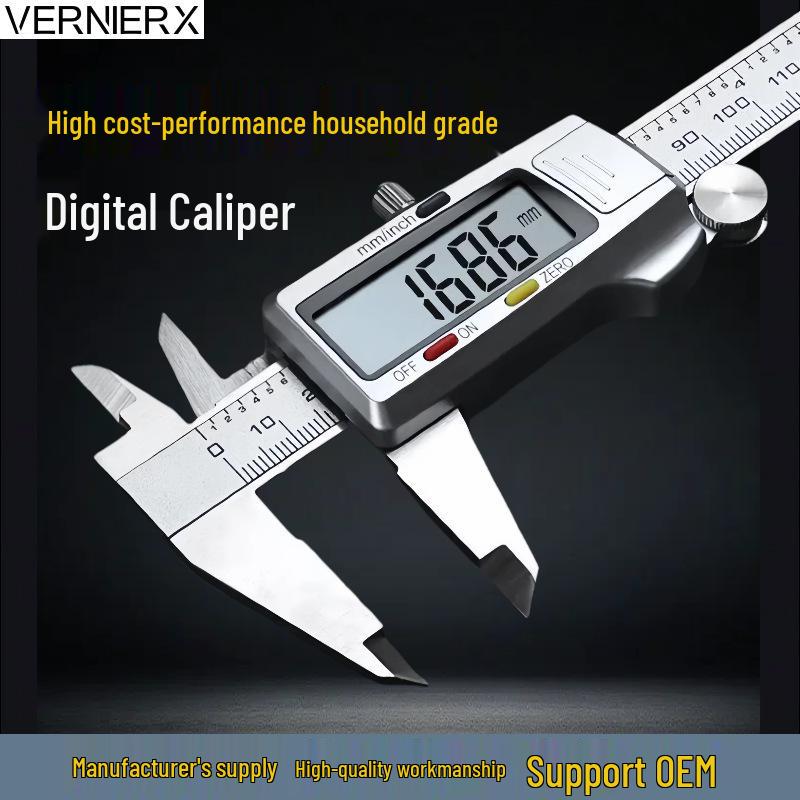 

Stainless Steel Digital Vernier Caliper, Zinc Alloy, 0-150/200/300mm Zinc Alloy Body 0-150mm