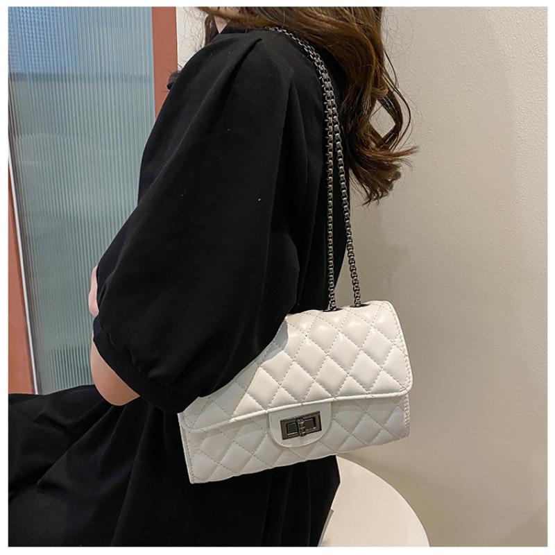 Borsa a Spalla Catena in Ecopelle Trapuntata, Piccola Borsa a Tracolla Minimalista, Borsa a Mano alla Moda KTB