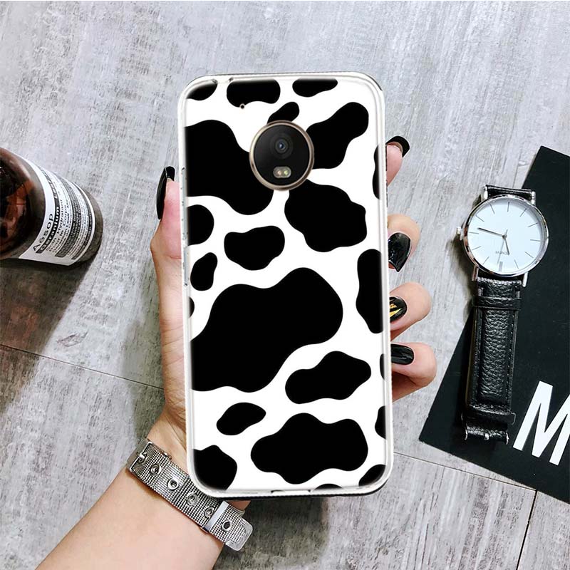 Husă de telefon drăguță pentru bovine de lapte, vaci, pentru Motorola Moto G9 G8 G7 G6 G5 E6 E5 E4 Plus Play Power One Action Macro Coque Cover