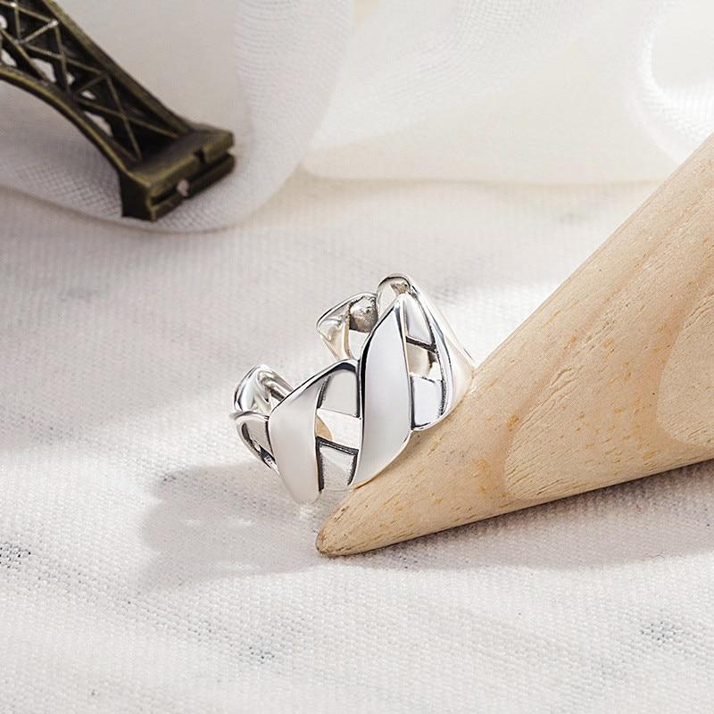 Modish Stylish Sterling Color Woven For Women Rings Smooth Geometric Open Rings JewelryFashion Jewelry