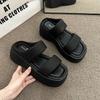 Casual Outerwear One-word Drag Women's Summer 5 New Korean Version Muffin Thick-bottomed Small Man Height Increase Comfortable Cool Slippers