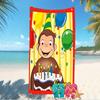 Customizable personalized beach towels Curious George themed designs.Suitable for the beach, yoga, sports;ideal as beach accessories