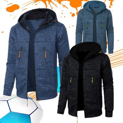Nouveaux Sweat-shirts à capuche de sport pour hommes Cardigans tricotés décontractés Manteau Mode masculine Streetwear Printemps Automne Solide Vestes sweat