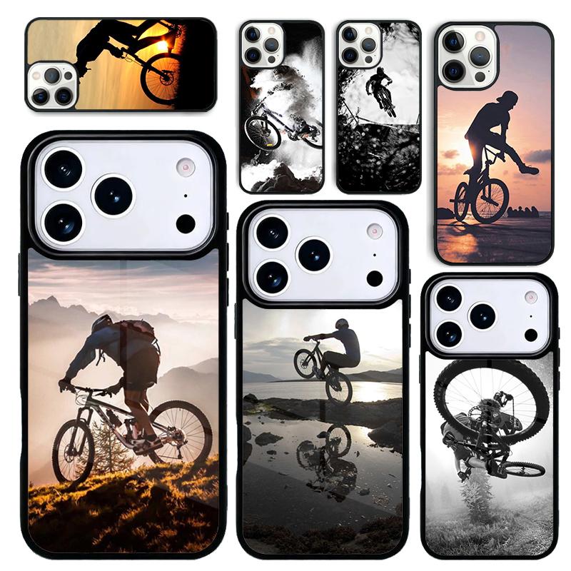 Capa Case for iPhone 17 Air 16 Pro Max 15 Plus 11 13 Mini 14 12 Back Phone Cover Sport Mountain Bike Cycling Art
