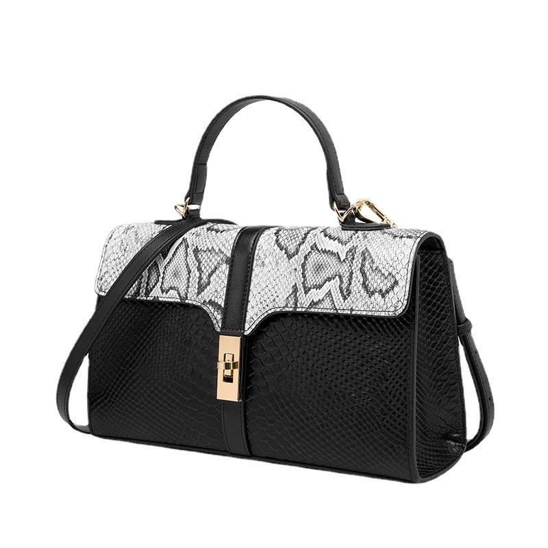 Big crocodile pattern shoulder bag generation niche leather women's bag high quality snake pattern handbag