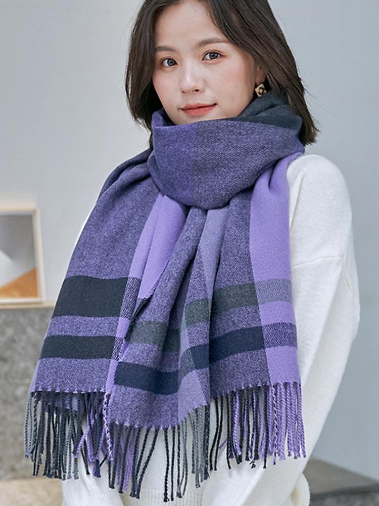 Free Women Scarf Winter Plaid Fringed Scarve Ladies Pashmina Mujer Femme Foulard Bufanda Echarpe Hiver Long Wrap Shawl