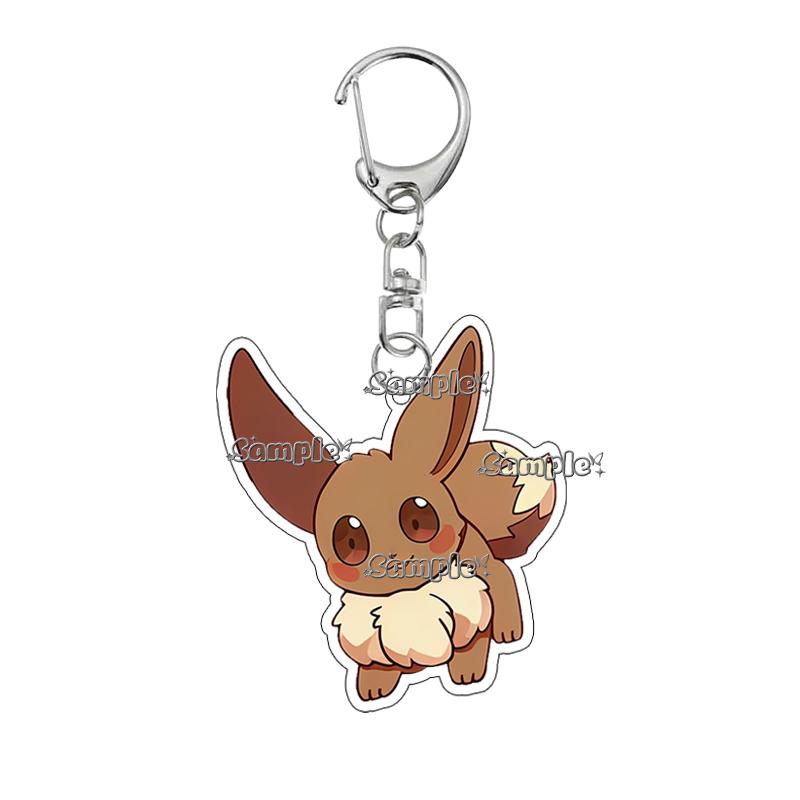 PKM Umbreon Jolteon Glaceon Vaporeon Eevee Anime Cartoon Accessory Acrylic Keychain Backpack Decoration Charm Pendant Gifts Toys