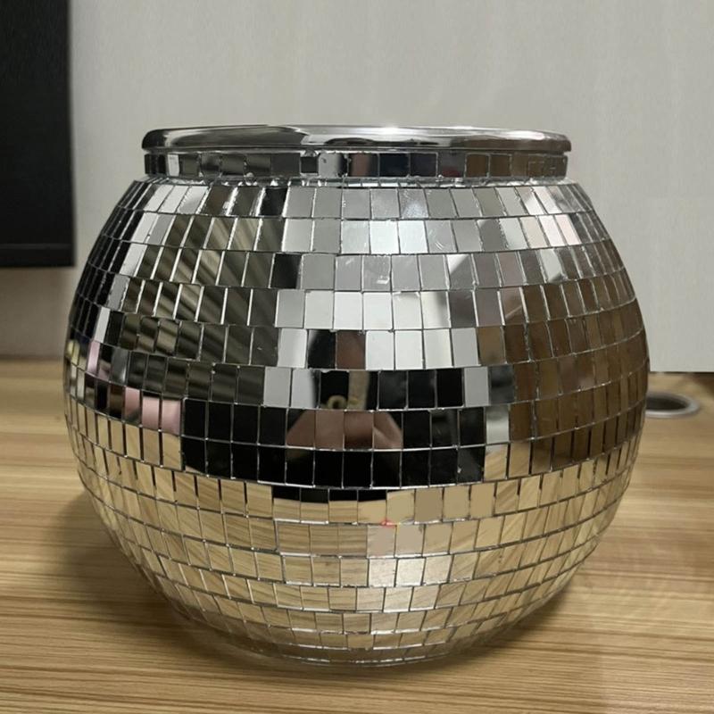 Parties Wine Bucket Beverage Tub Discos Mirrored Ice Bucket Fashion Drinkware for Parities, Summer Gatherings