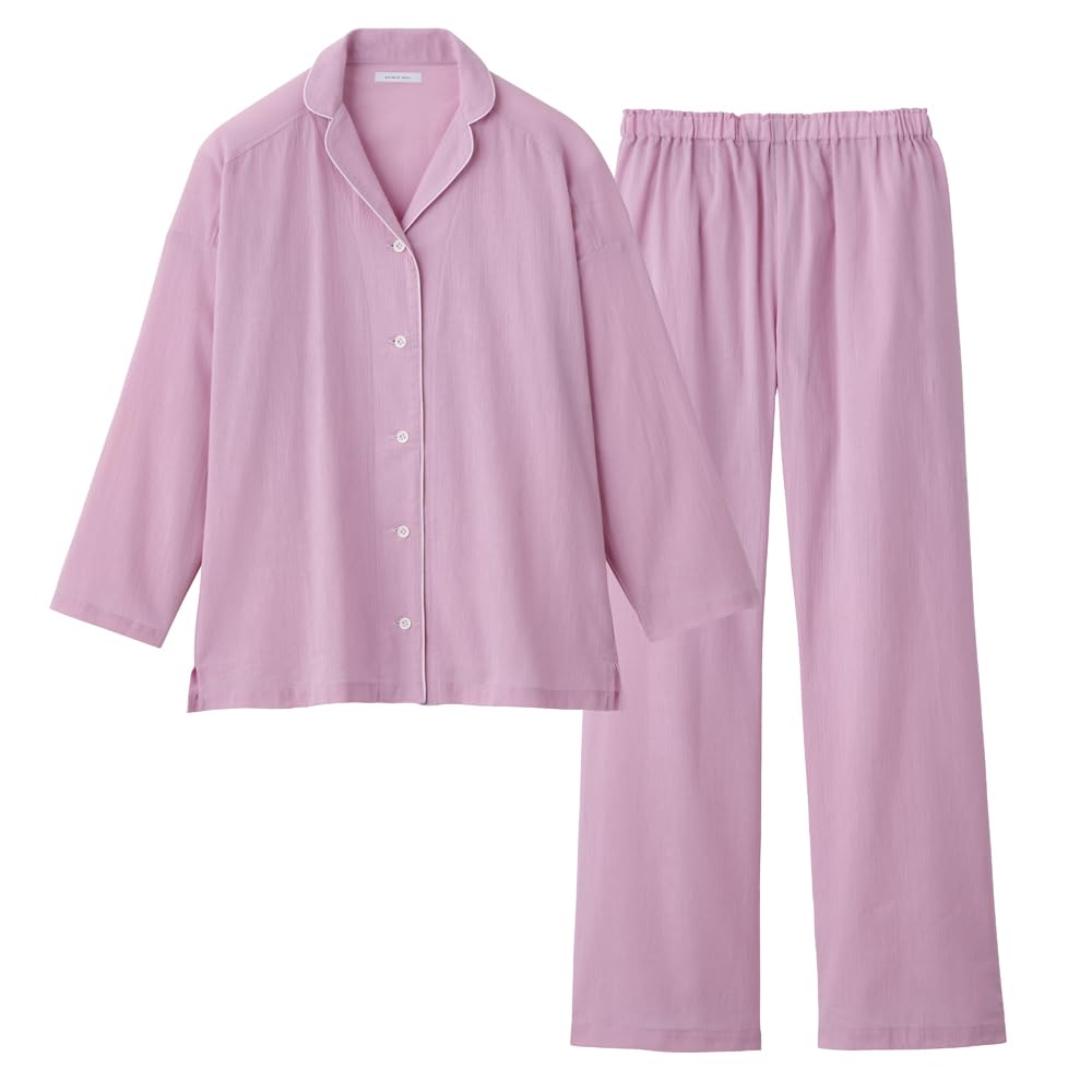 Gunze KAIMIN NAVI Sleep Navigation Long Sleeve and Natural Willow GL2574 Pajamas, Women's, Pants, Fabric, Pink,