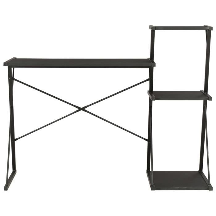 VidaXL Bureau avec étagère Noir 116x50x93 cm 20288