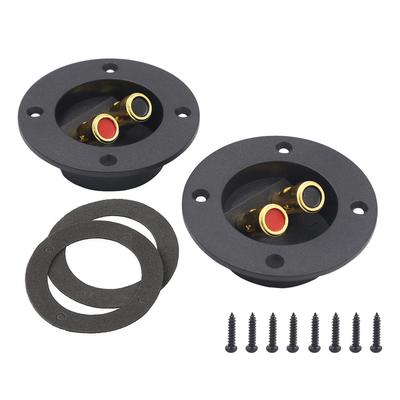 3-Inch Double Binding Round Plate Push Spring Loaded Jacks Speaker Box Terminal Cup