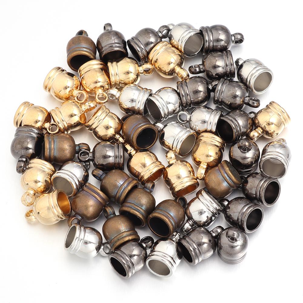 

30-100 шт./лот Наконечники-кисточки с колпачками CCB Кожаные шнуры Колпачки-заглушки с пряжкой Бусины Для изготовления украшений своими руками Ожерелья Браслеты Аксессуары 4mm 100pcs