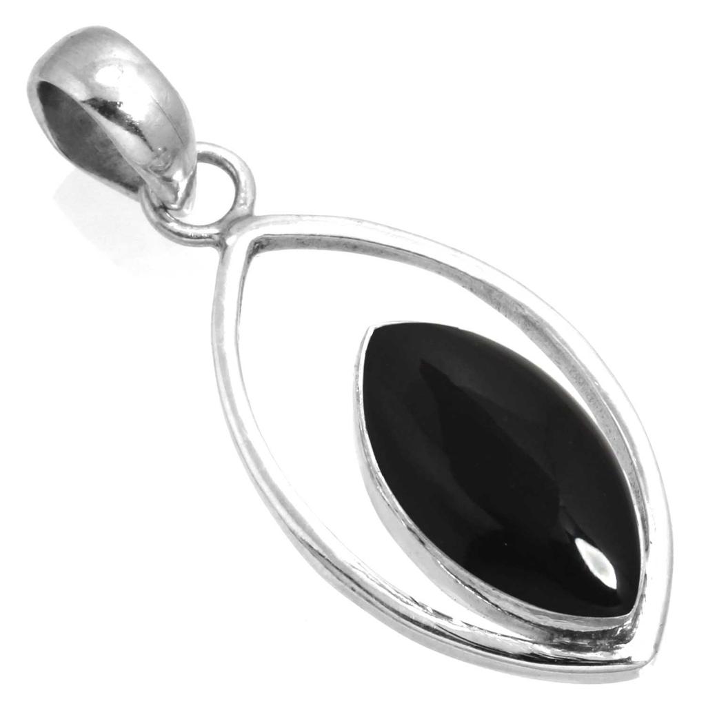 925 Sterling Silver Pendant Women Gemstone Handmade Jewelry Birthday Gift Amber Amethyst Black Onyx Carnelian Garnet Quartz Green Onyx Gold Stone