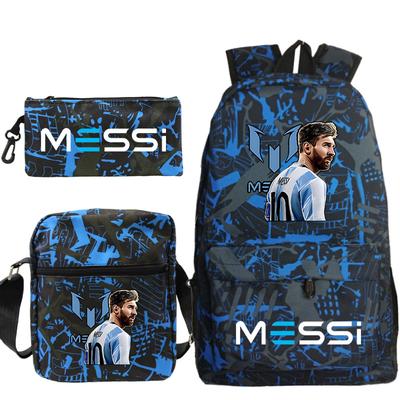 Sac à dos pour enfants à trois pièces avec impression de joueur de football Périphérique Sac d'école primaire et secondaire