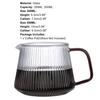 Cafetera de 350ML/500ML con Pico en Forma de V Diseño Rayado Vidrio Patrón Vertical Cafetera para Compartir Café para el Hogar