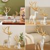 Charming Polyresin Reindeer Décor | A Timeless Token of Grace & Good Luck | Elevate Your Festive & Everyday Spaces – Pack of 2, White & Golden
