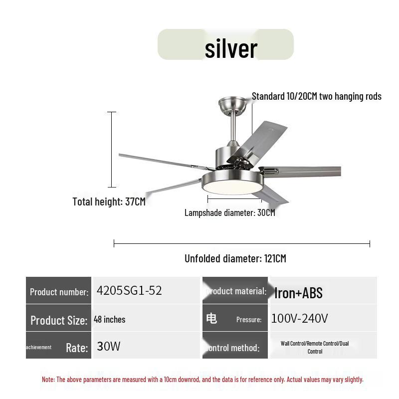 Remote-Control Ceiling Fan Light with Variable Frequency Wooden Blades for Living, Dining, and Bedroom