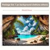 2D plane sea view cave background fabric living room bedroom outdoor decoration polyester fiber