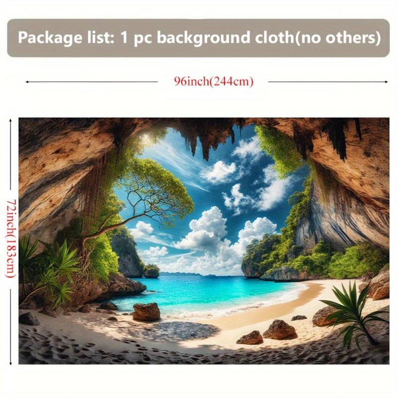 2D plane sea view cave background fabric living room bedroom outdoor decoration polyester fiber
