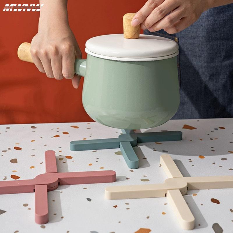 New X Foldable Rubber Tableware Insulation Mat Coaster Cup Mats Pad Heat-insulated Bowl Placemat Home Decor Desktop Eco-friendly