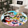 1 Stück Sailor Moon Anime Runder Teppich Bürostuhlmatte, Rutschfeste Matte für Heimdekoration, Wohnzimmer, Schlafzimmer, Spielzimmer