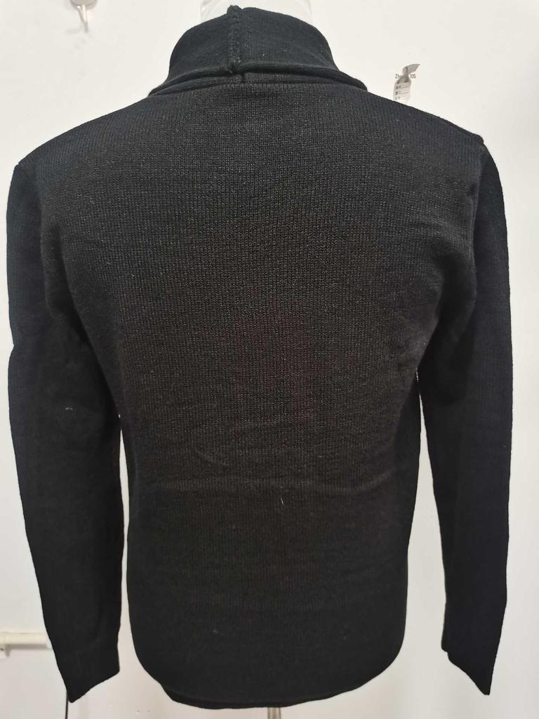 2024 Men's Autumn Color-Blocked Knitted Sweater with Lapel and Long Sleeves