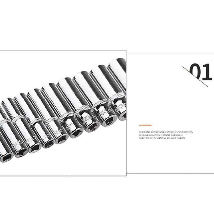 11 Stück 1/4 Zoll Antrieb 6,35 mm Sechskant Tiefbettnuss Reparaturwerkzeug Ratsche