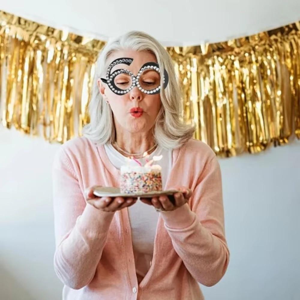 Rhinestone Birthday Number Rhinestone Glasses Funny Party Favors Party Sunglasses  Unisex