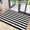Black and White Striped Doormat, Modern Geometric Indoor Outdoor Entrance Non Slip Rug, Washable Kitchen Area Carpet