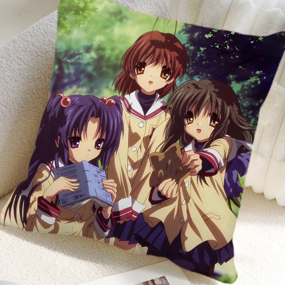 Clannad Anime Kuddöverdrag Fyrkantig Kudde Sovrum Soffa Fritid Komfortkudde Bil Heminredning