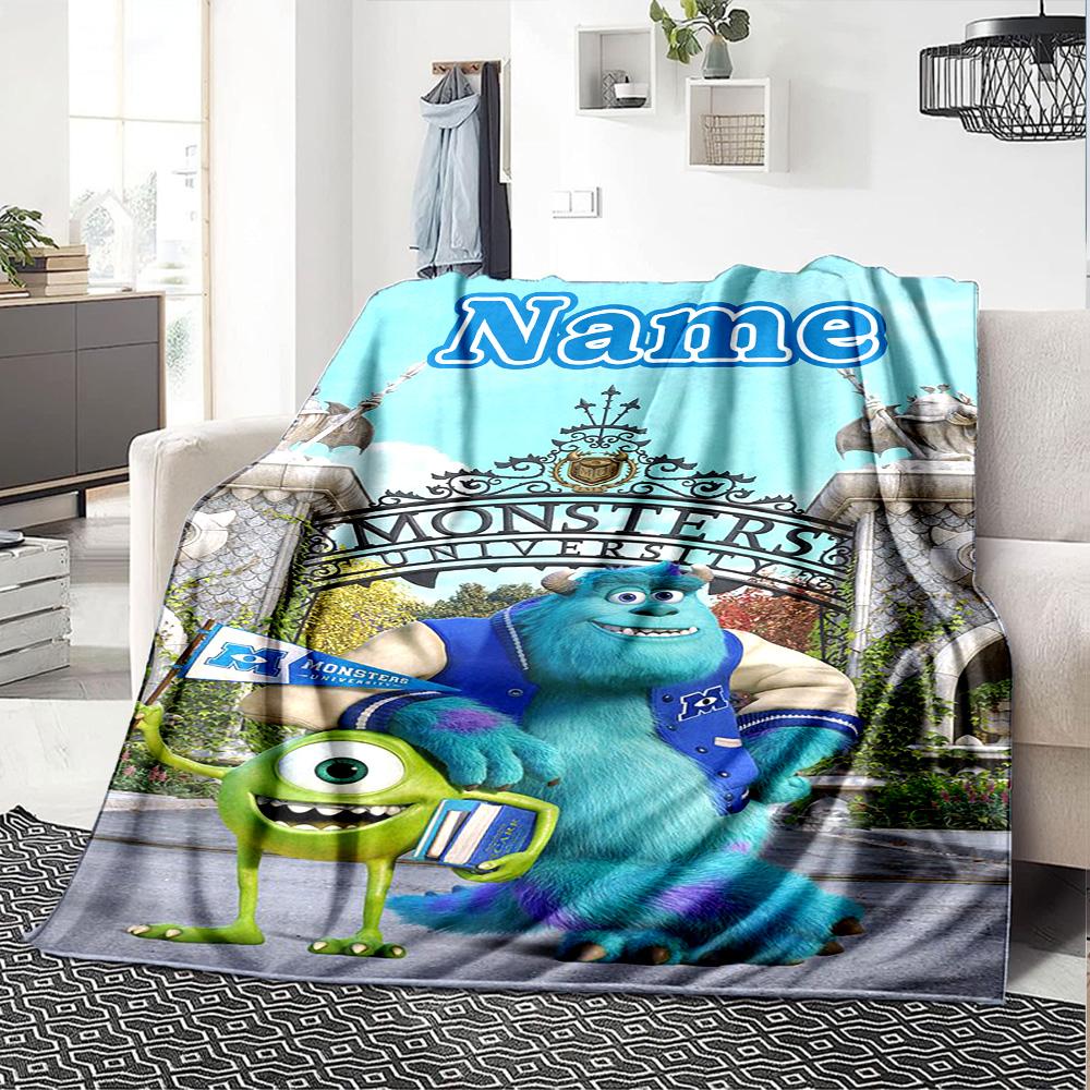 Benutzerdefinierter Name Monster AG Abenteuer Flanell Decke für Super Weiche Niedliche Komfort Decke für Reise Bettwäsche Couch Sofa Decke