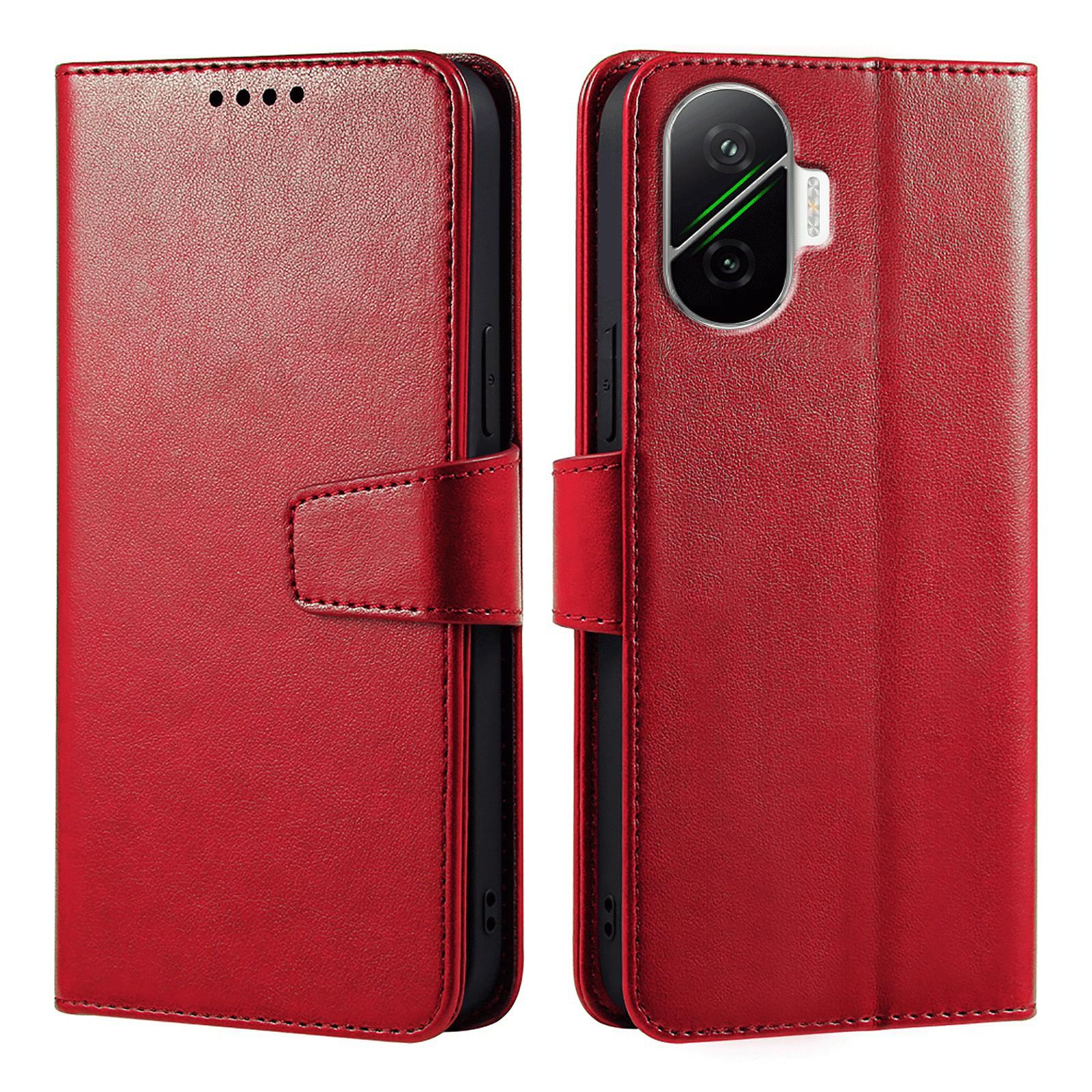 

For Xiaomi Poco F7 5G/Redmi Turbo 4 Pro 5G Case Stand Card Holder Wallet Leather Phone Cover Red