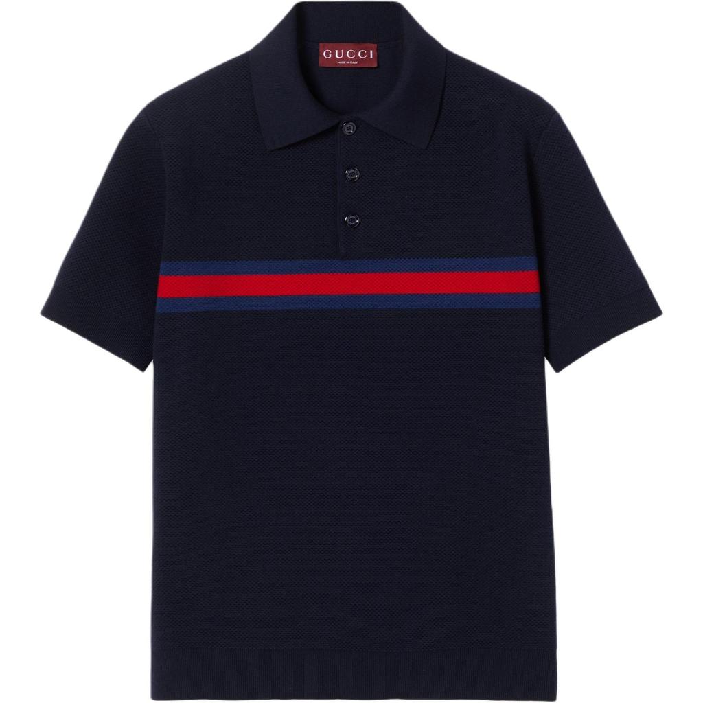 GUCCI Polo Shirt Men's Marine Blue 833505-XKEYN-4575