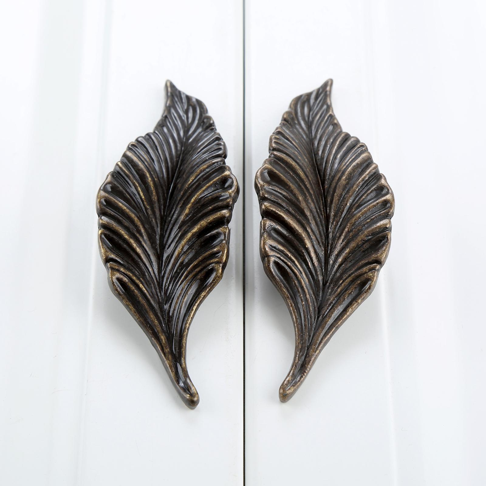 

DRELD 2Pcs Novelty Leaves Furniture Handles Cabinet Knobs and Handles Drawer Wardrobe Door Kitchen Handle Furniture Hardware
