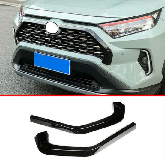 For Toyota RAV4 -2025 Bright Black Center Mesh Grille Grill Strip Cover Trim