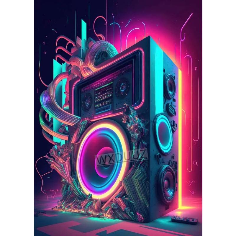Colorful Punk Neon 80s Gamer Controller Cool Gaming Poster For Wall Art Esports Game Kawaii Room Decor Posters Canvas Painting