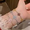 Sterling Geluksklaver Armband Dames Heren Minimalistisch Vintage Chic Verstelbare Hand Sieraden
