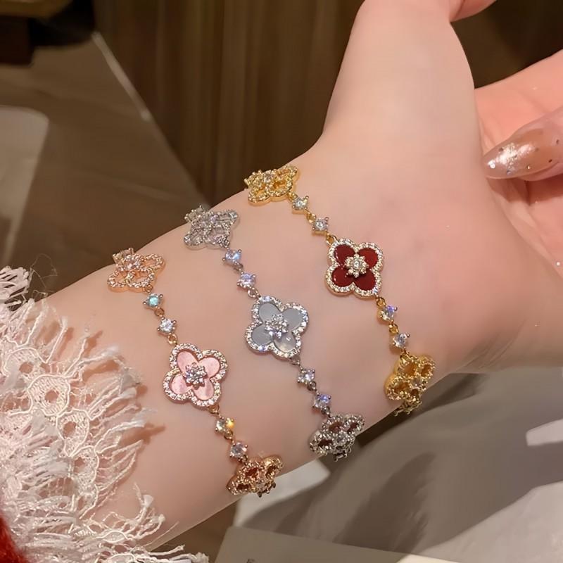 Sterling Geluksklaver Armband Dames Heren Minimalistisch Vintage Chic Verstelbare Hand Sieraden