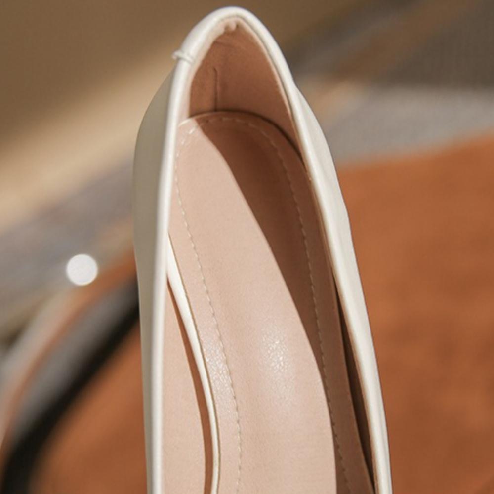 Damskie Szpilki z Ostrym Czubkiem 2025 Wiosna Jesień Nowe Białe Szpilki - Wygodne Delikatne Eleganckie Biurowe Buty Jednokolorowe XCY-357-8-1