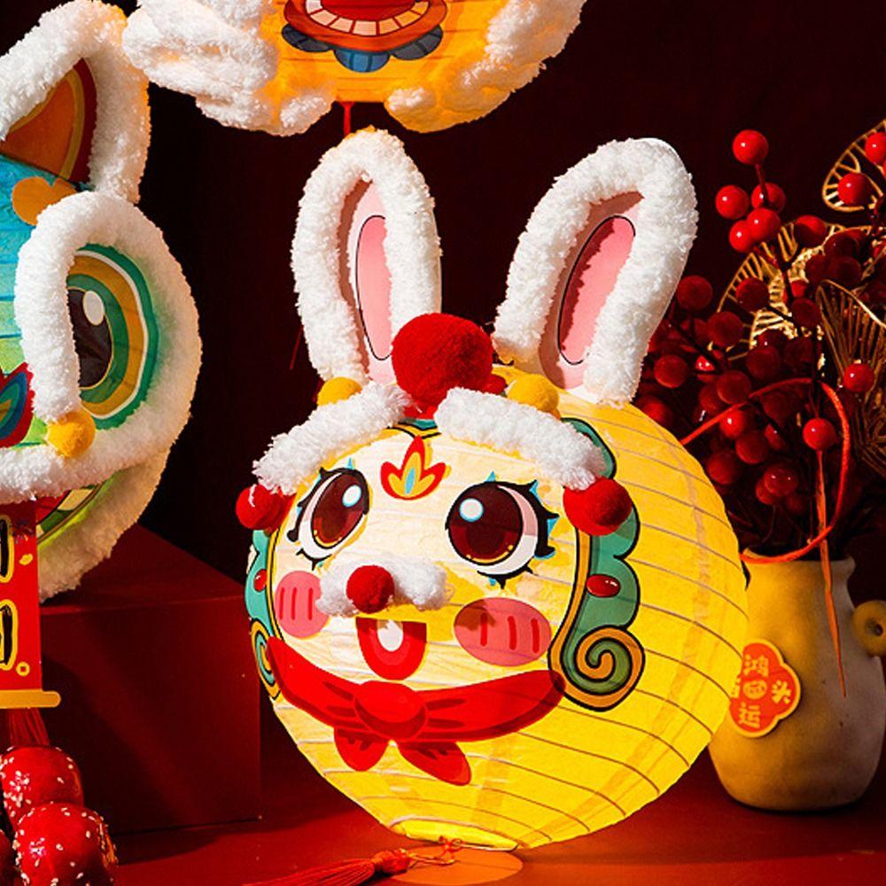 Traditional Handheld Paper Lamp Cartoon LED Lantern Toys  Mid-Autumn Festival