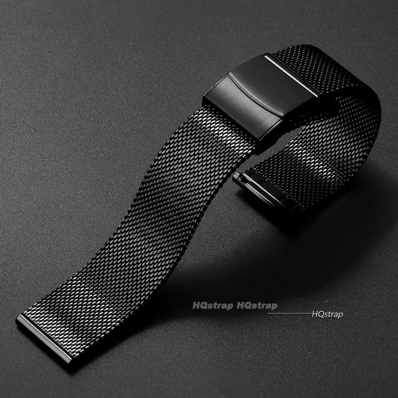 

Mesh Milanese Loop Watch Band Stainless Steel Metal Folding Buckle Wrist Strap Quick Release Band 12 14 16mm 18mm 20mm 22mm 24mm 12mm