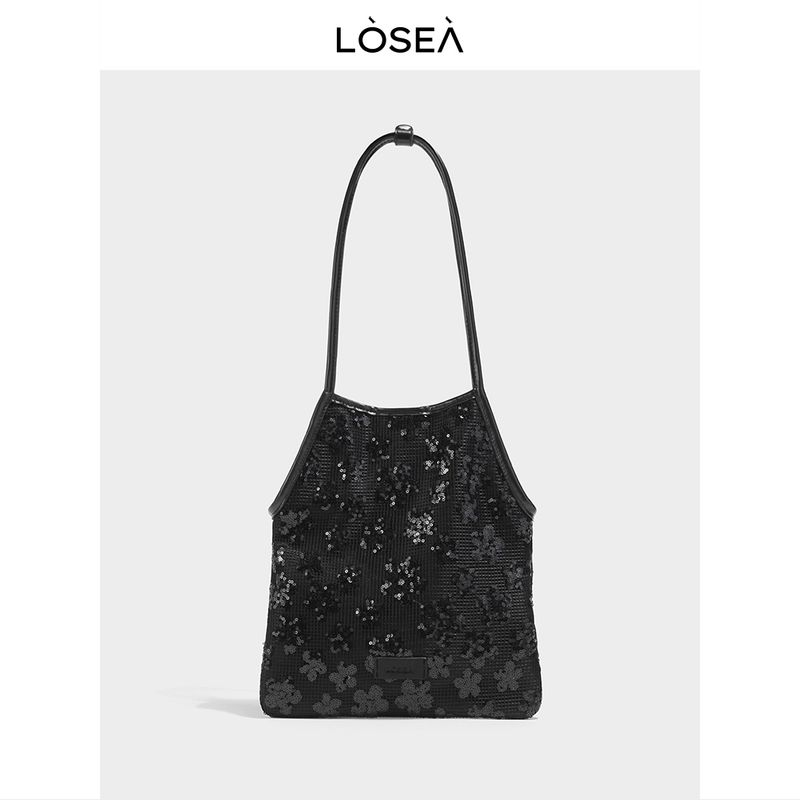 

Losea Original Blingbling Sequin Bag Women 2025 New Black Shoulder Bag Black