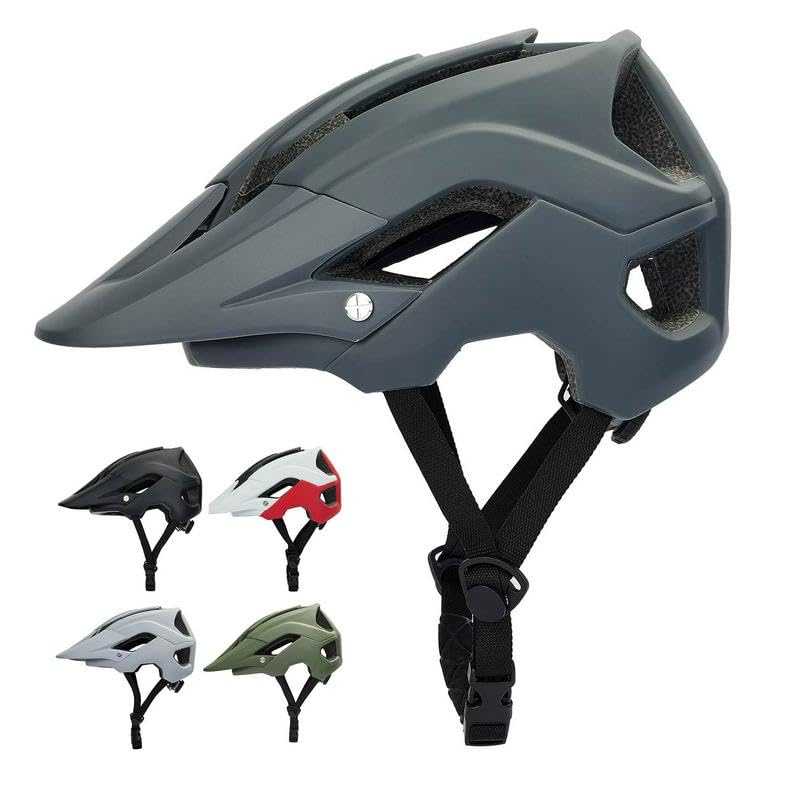 

Велосипедный шлем с высокой регулировкой и солнцезащитным козырьком L GO!GRM [Сверхлегкий, 300г-400г] Обтекаемый, сертифицированный CE, дышащий, жесткий, размер, (Тьма