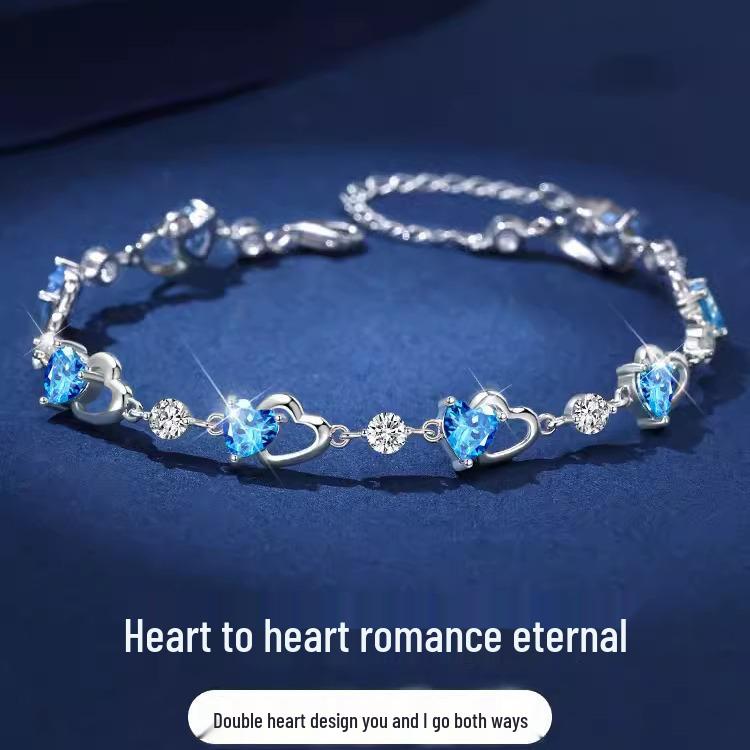 Ocean Heart Bracelet: Elegant Luxury Design for Women - Perfect Birthday or Valentine's Gift